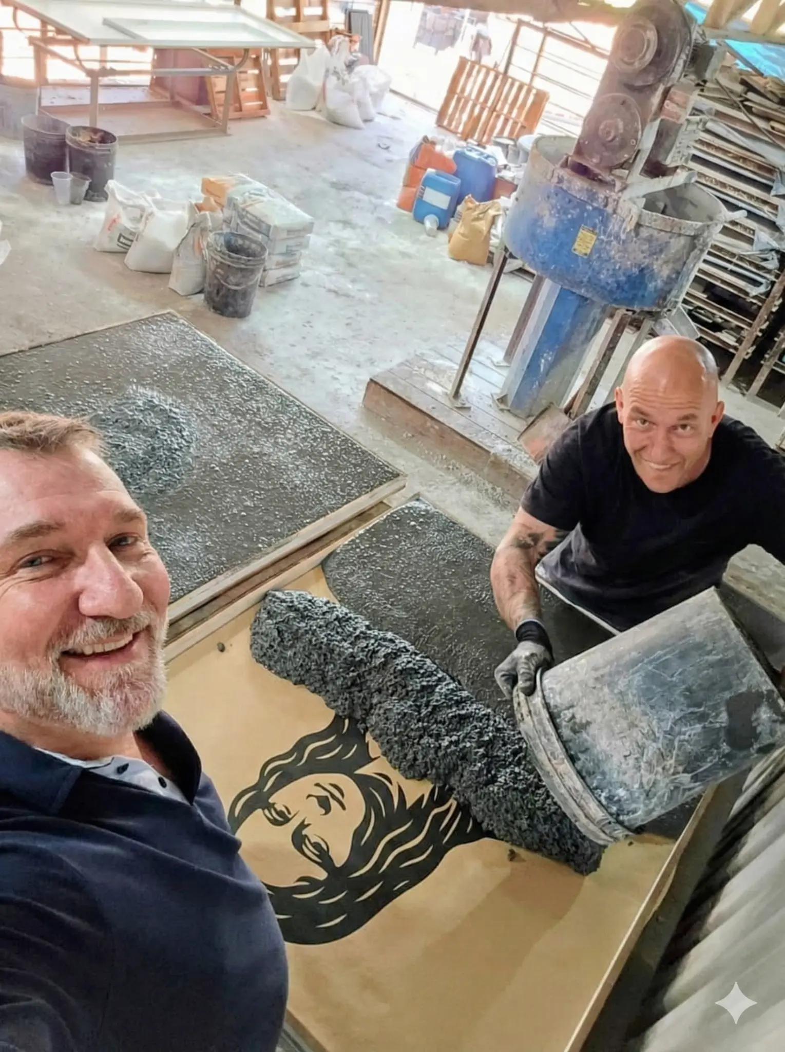 Julio e Vinicius na oficina